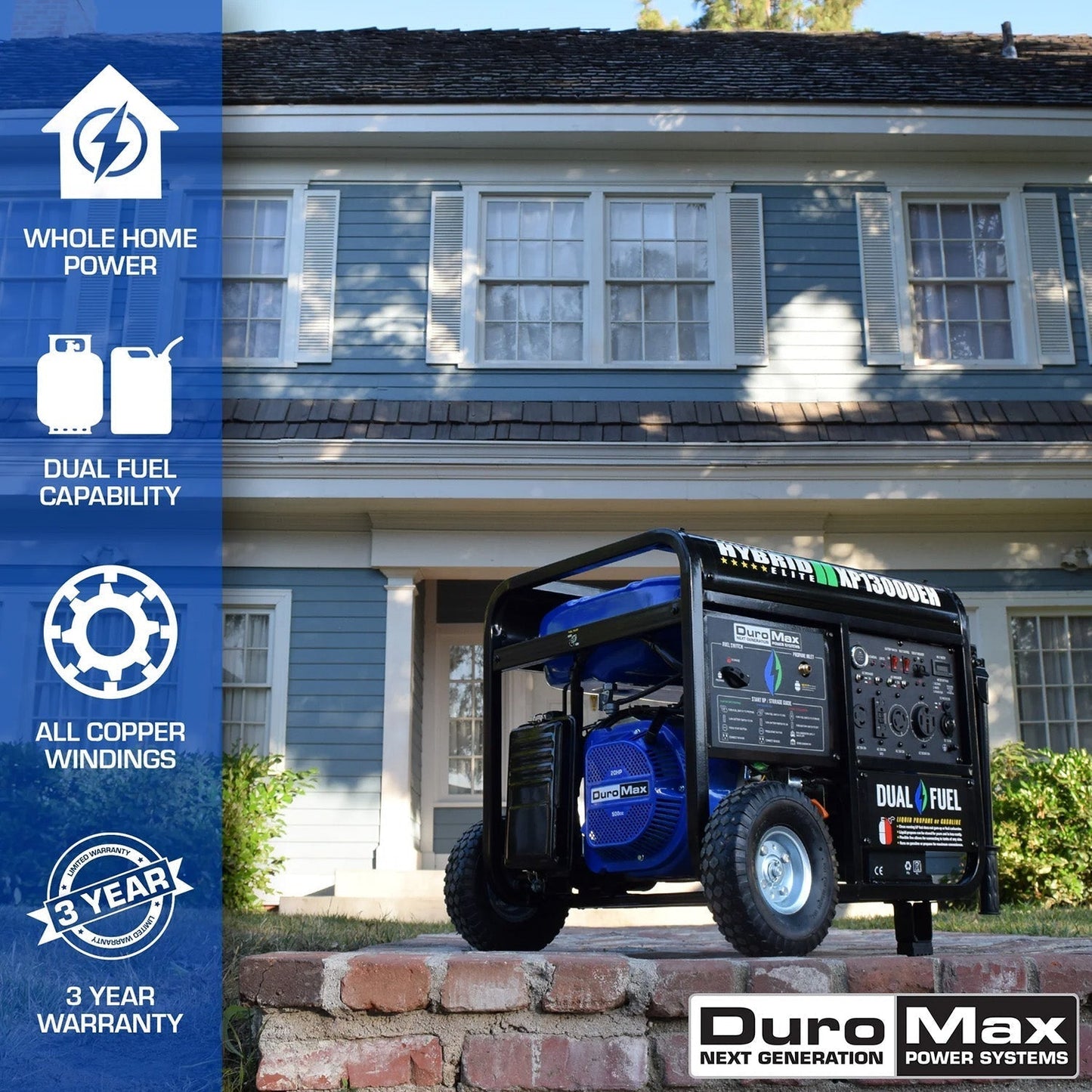DuroMax XP13000EH Dual Fuel 10500W/13000W Portable Generator