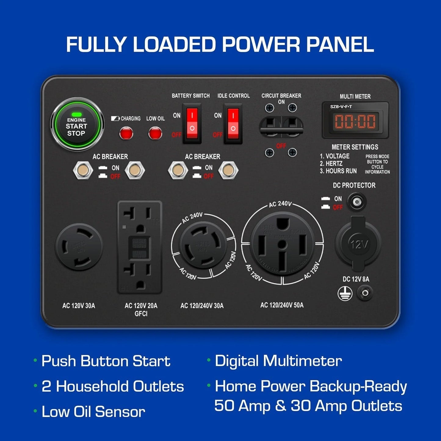 DuroMax XP13000EH Dual Fuel 10500W/13000W Portable Generator