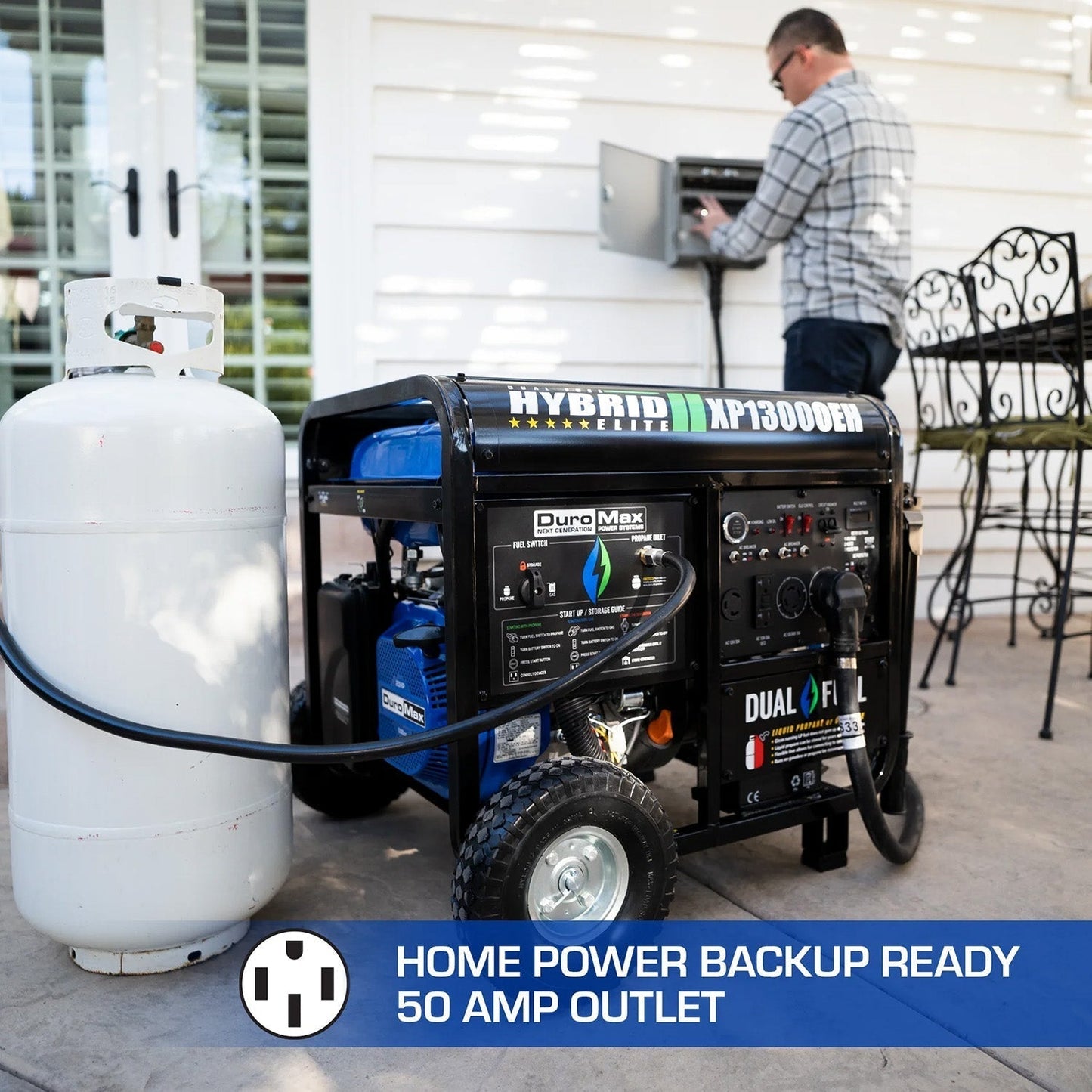 DuroMax XP13000EH Dual Fuel 10500W/13000W Portable Generator