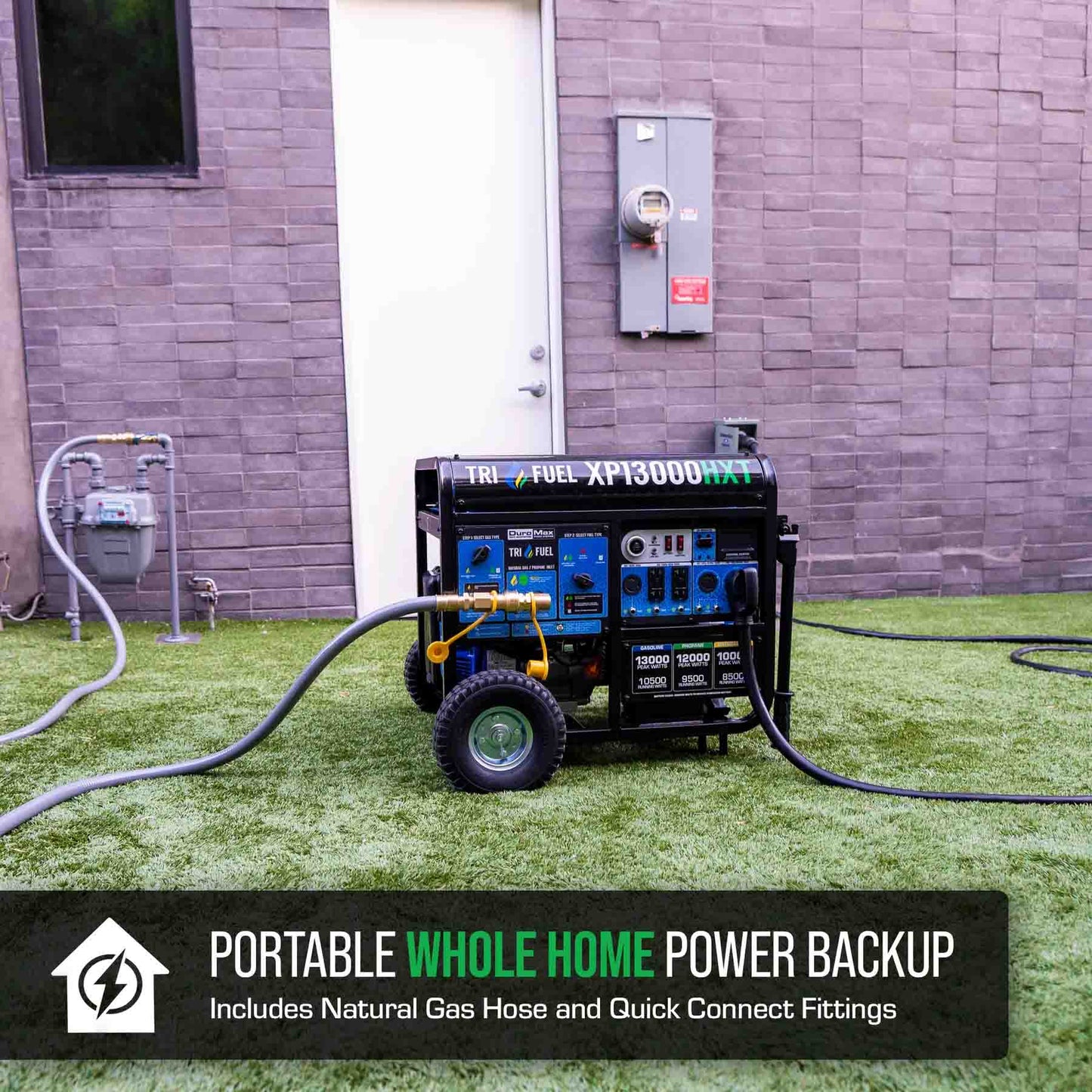 DuroMax XP13000HXT Tri-Fuel 10500W/13000W Portable Generator | CO Alert
