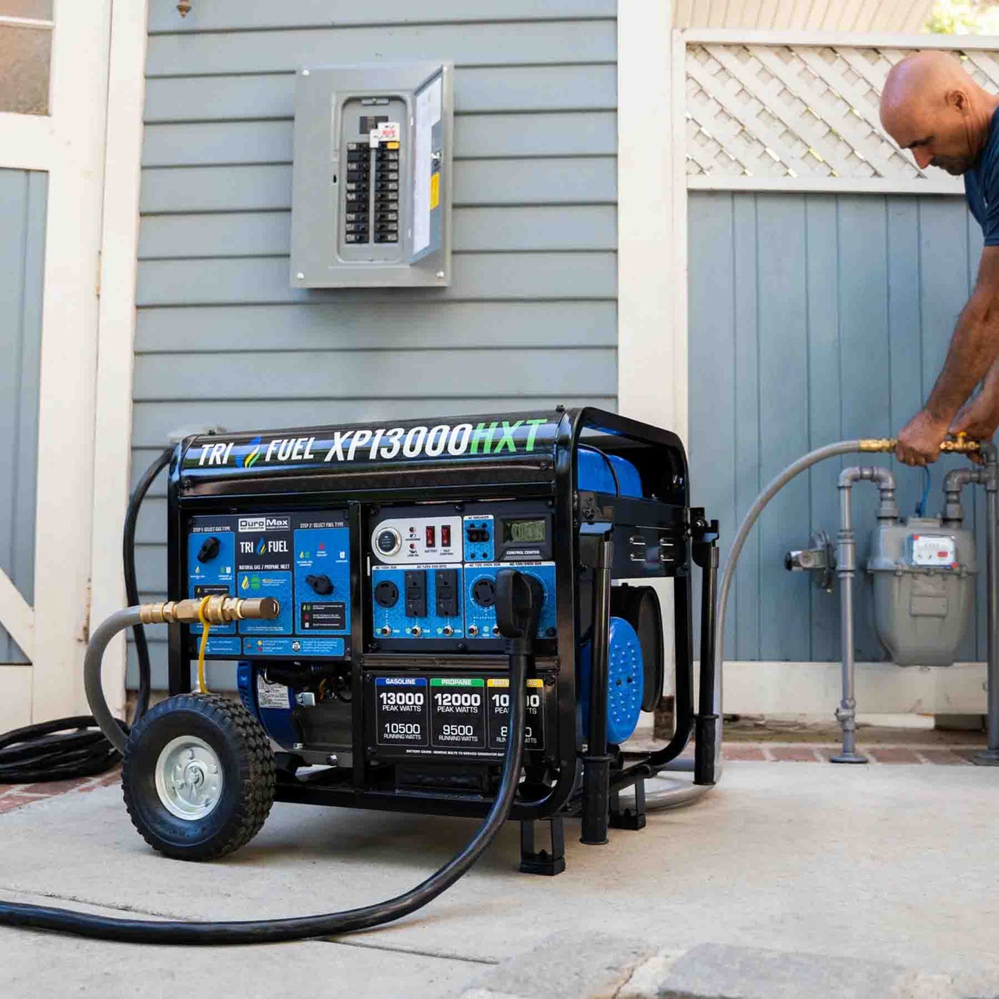 DuroMax XP13000HXT Tri-Fuel 10500W/13000W Portable Generator | CO Alert