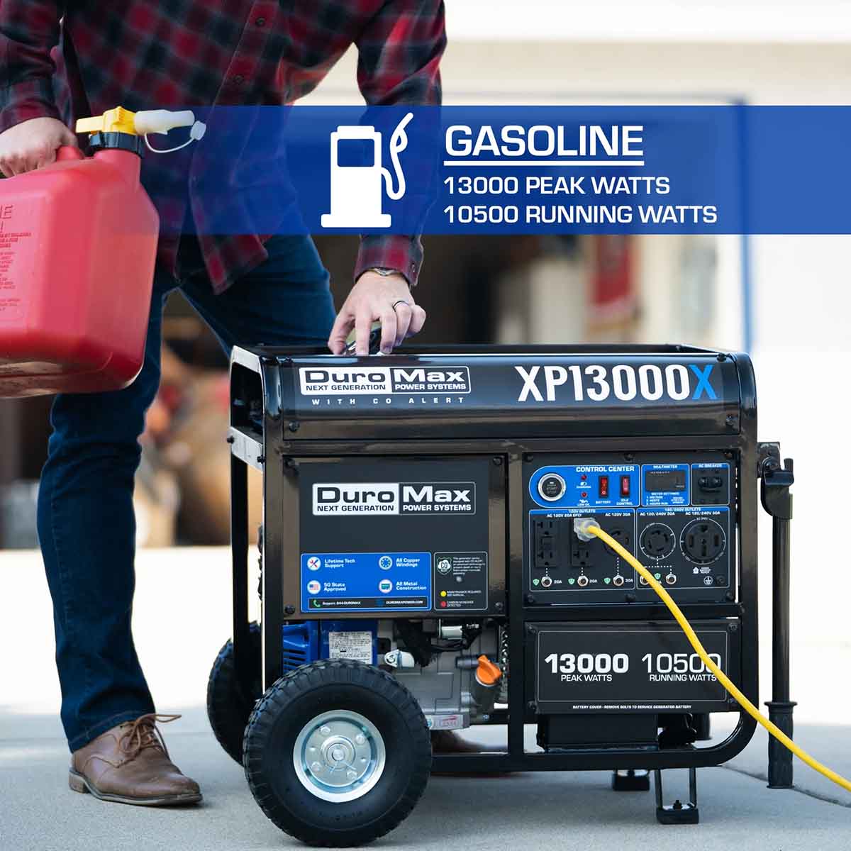 DuroMax XP13000X Gasoline 10500W/13000W Portable Generator | CO Alert
