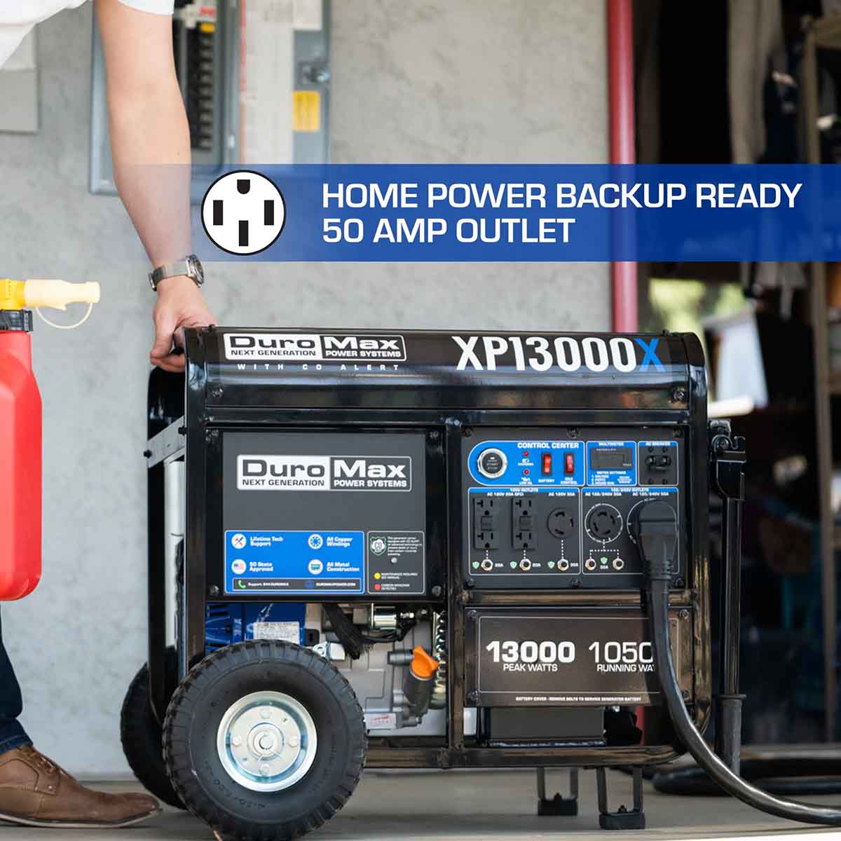DuroMax XP13000X Gasoline 10500W/13000W Portable Generator | CO Alert