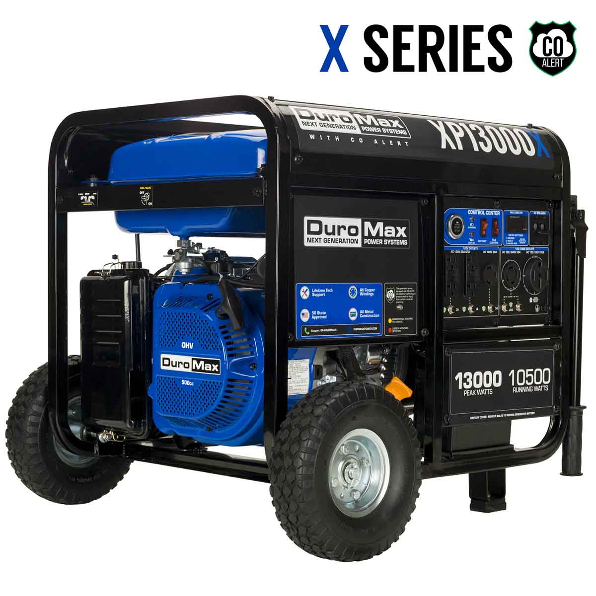 DuroMax XP13000X Gasoline 10500W/13000W Portable Generator | CO Alert