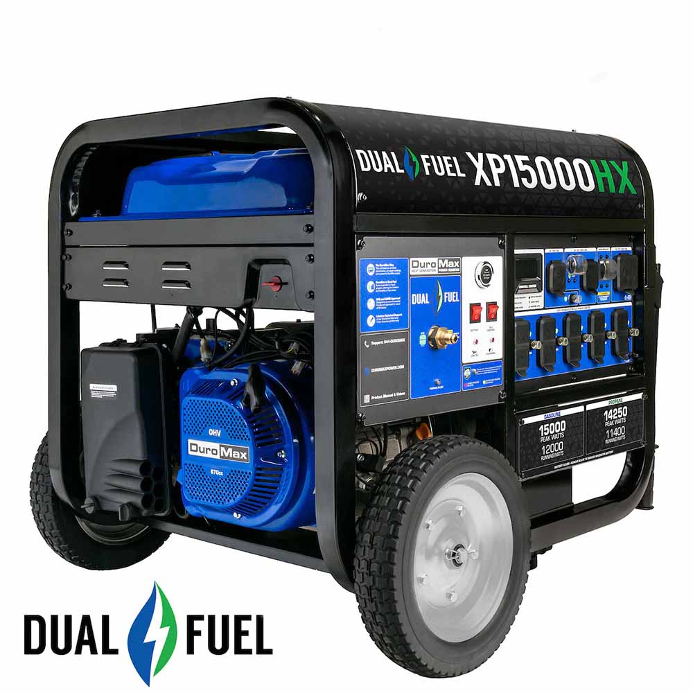 DuroMax XP15000HX Dual Fuel 12000W/15000W Portable Generator | Electric Start