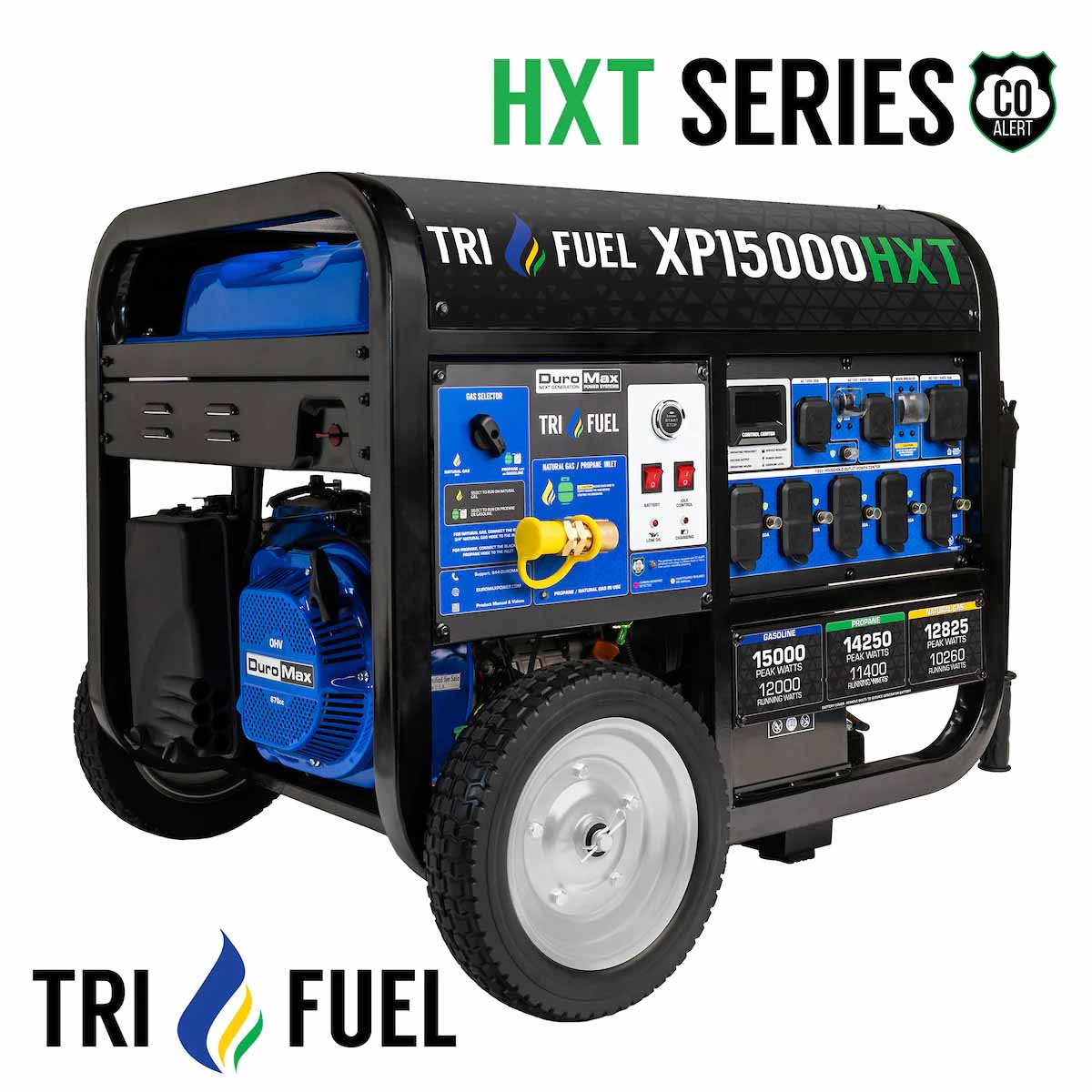 DuroMax XP15000HXT Tri-Fuel 12000W/15000W Portable Generator | Electric Start