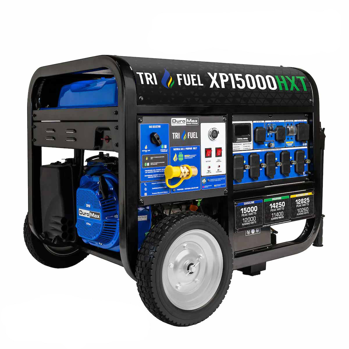 DuroMax XP15000HXT Tri-Fuel 12000W/15000W Portable Generator | Electric Start