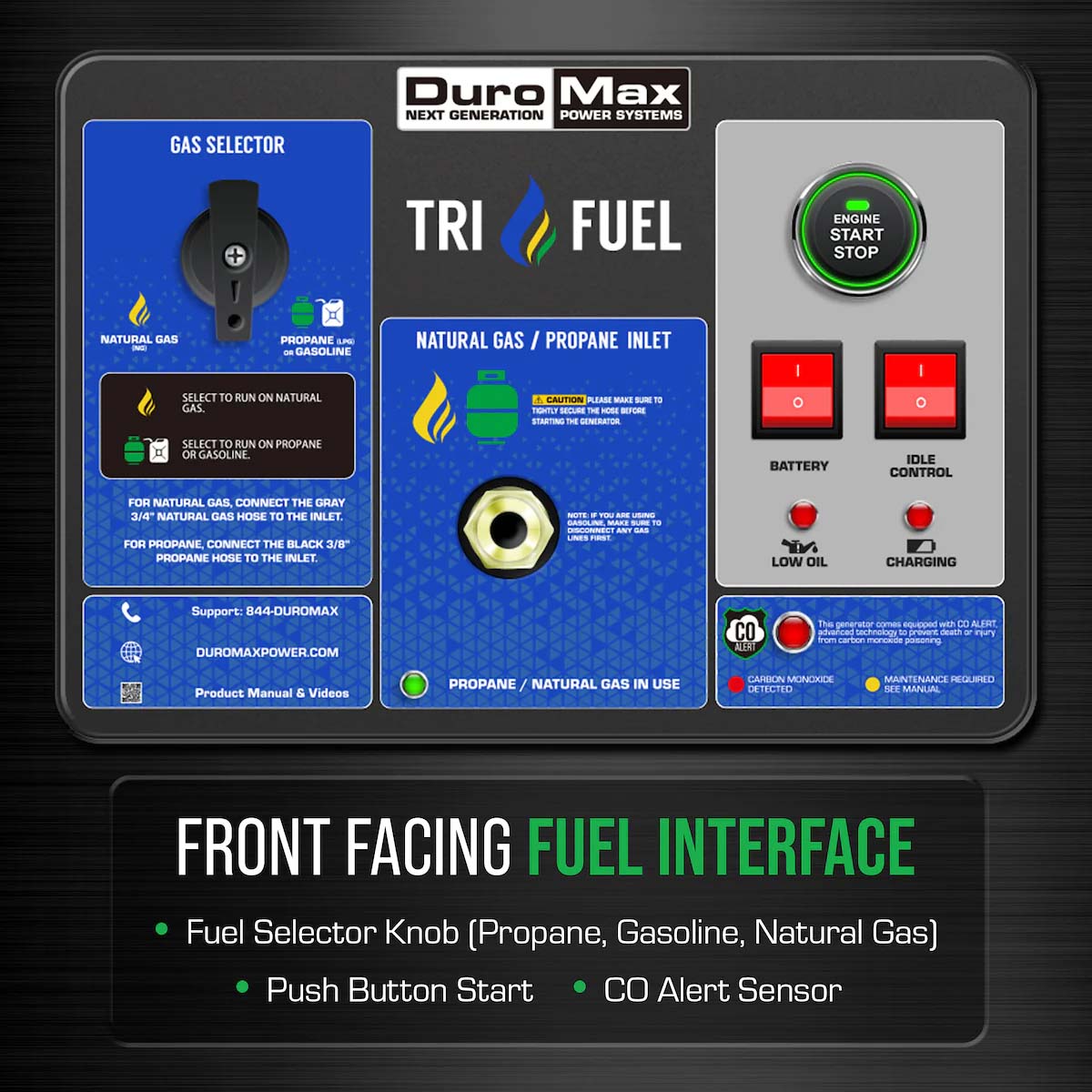 DuroMax XP15000HXT Tri-Fuel 12000W/15000W Portable Generator | Electric Start