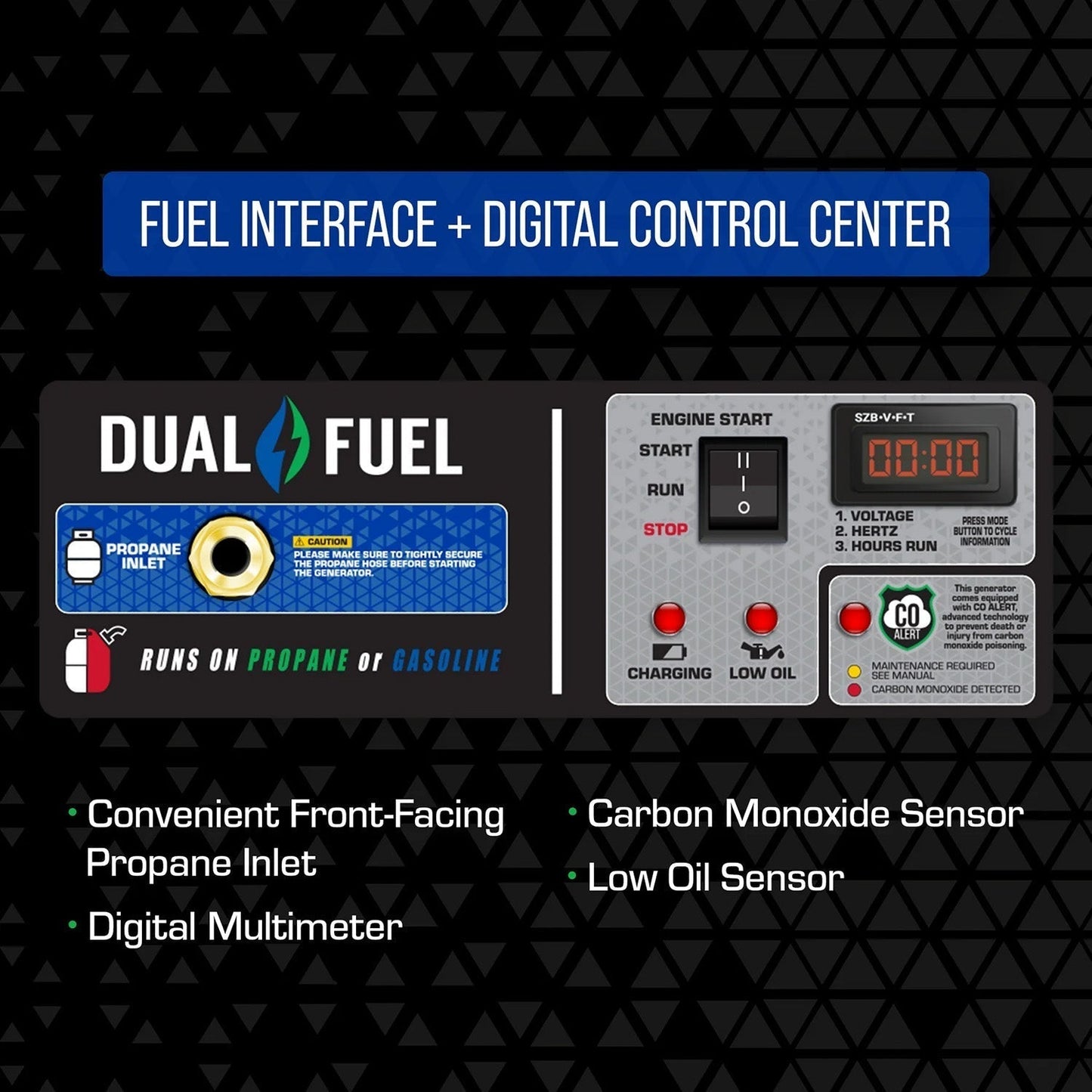 DuroMax XP4850HX Dual Fuel 3850W/4850W Portable HX Generator | CO Alert