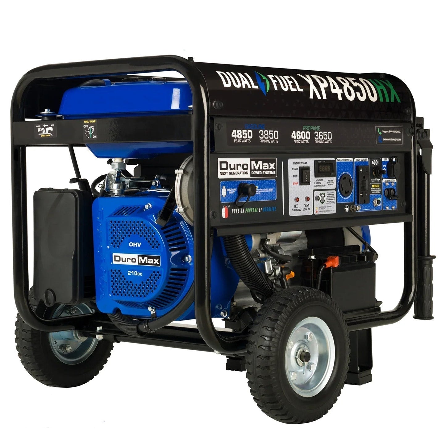 DuroMax XP4850HX Dual Fuel 3850W/4850W Portable HX Generator | CO Alert