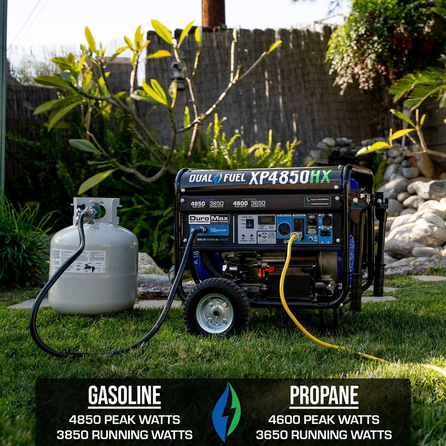 DuroMax XP4850HX Dual Fuel 3850W/4850W Portable HX Generator | CO Alert