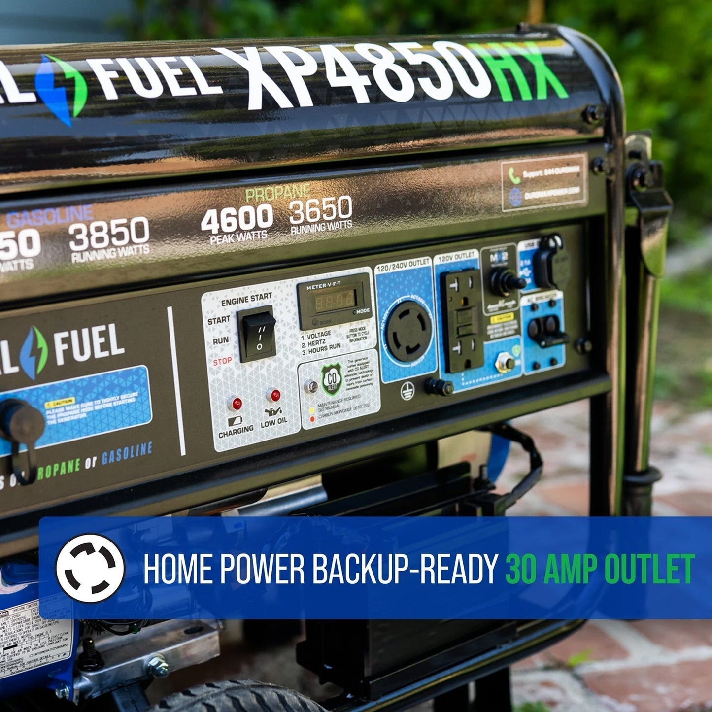 DuroMax XP4850HX Dual Fuel 3850W/4850W Portable HX Generator | CO Alert