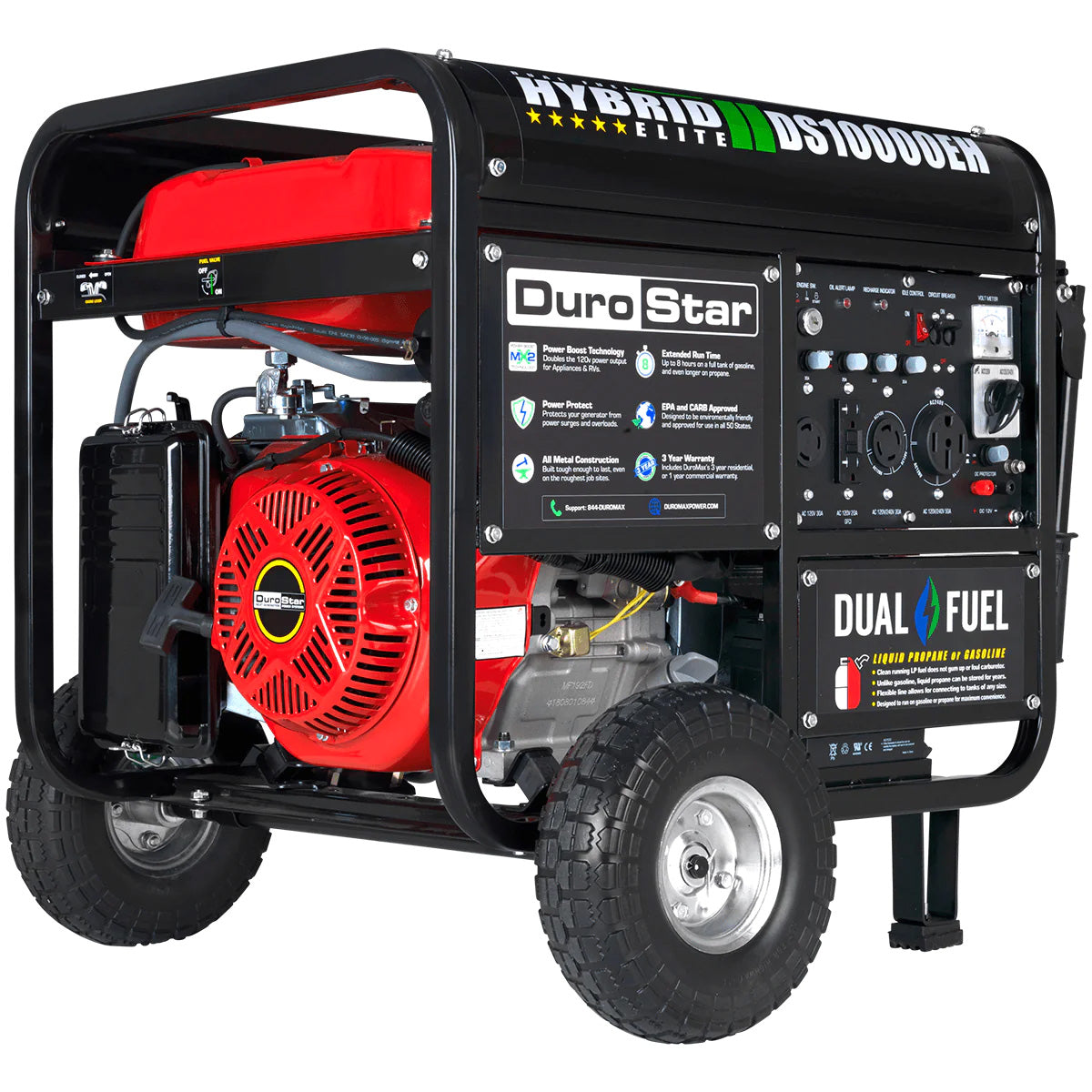 DuroStar DS10000EH Dual Fuel 8000W/10000W Portable Generator