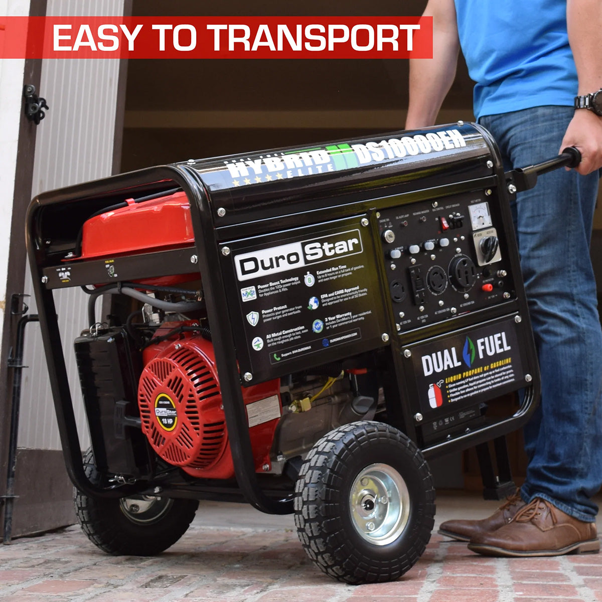 DuroStar DS10000EH Dual Fuel 8000W/10000W Portable Generator