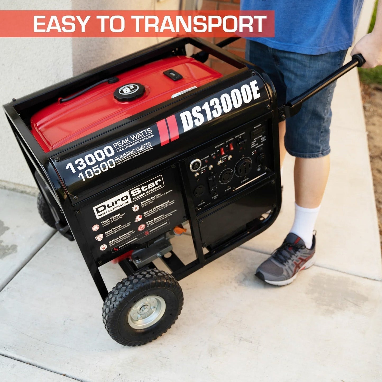 DuroStar DS13000E Gasoline 10500W/13000W Portable Generator