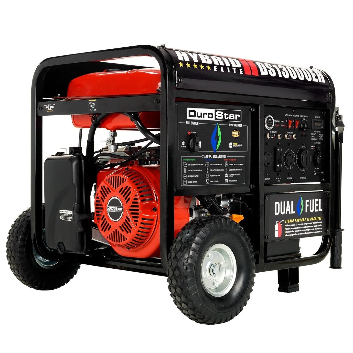 DuroStar DS13000EH Dual Fuel 10500W/13000W Portable Generator