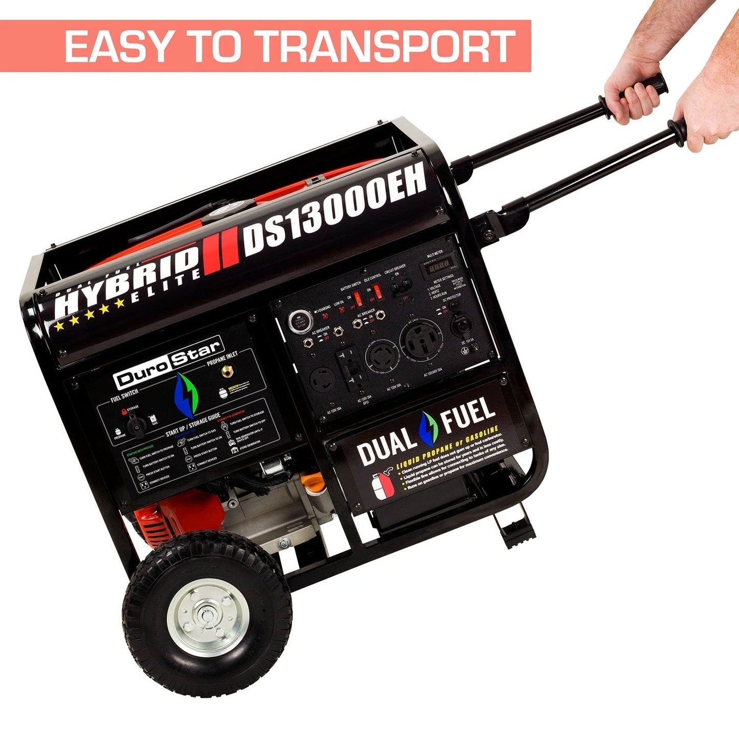 DuroStar DS13000EH Dual Fuel 10500W/13000W Portable Generator
