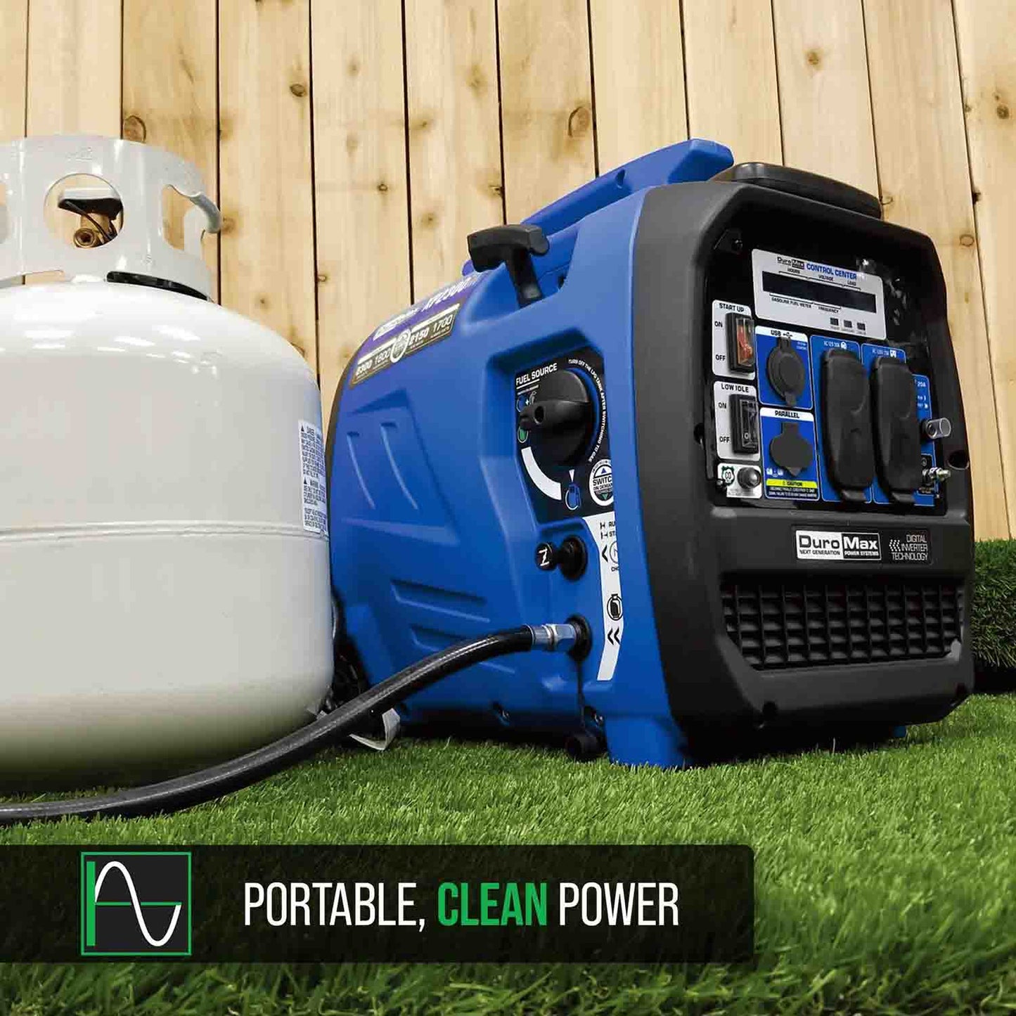 DuroMax XP2300iH Dual Fuel 1800W/2300W Portable Inverter Generator | CO Alert