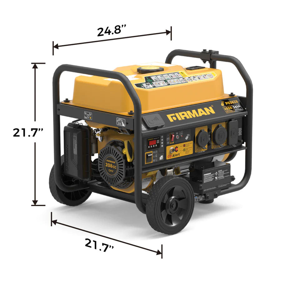 Firman P03628 Gasoline 3650W/4550W Portable Generator | Remote Start | CO Alert