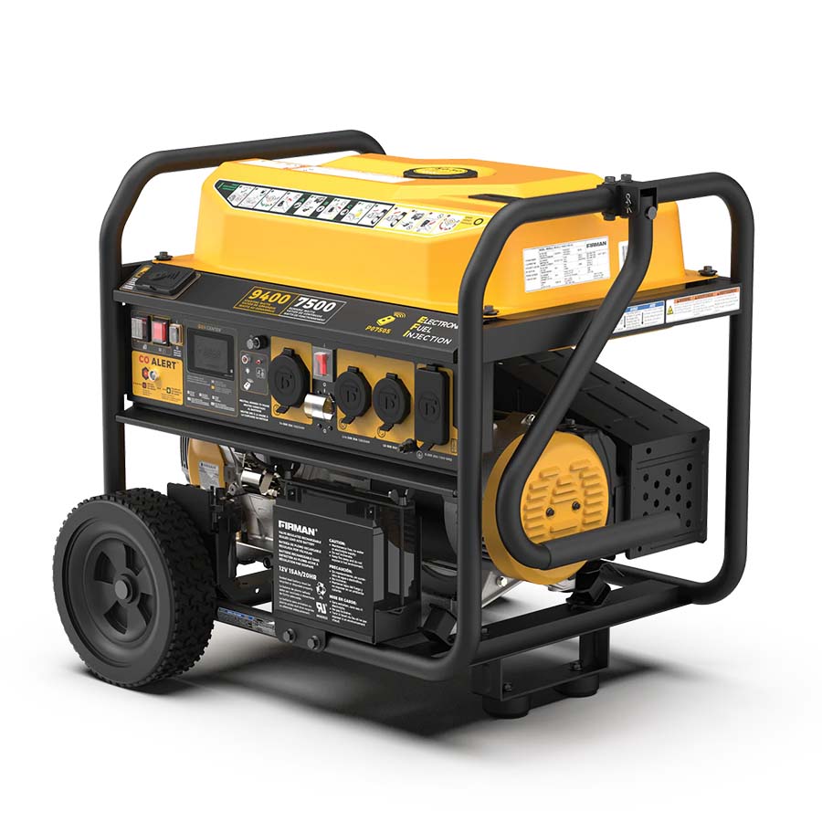 Firman P07505 Gasoline 7500W/9400W Portable Generator | Remote Start | 120/240V | CO Alert