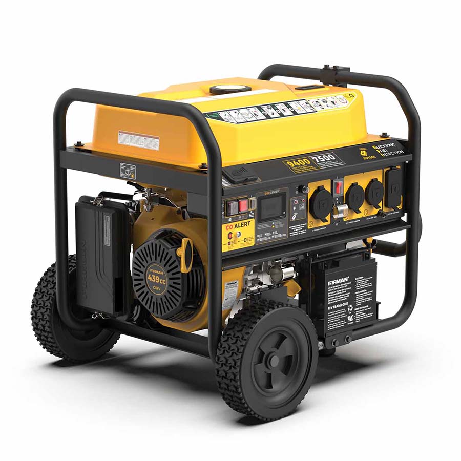 Firman P07505 Gasoline 7500W/9400W Portable Generator | Remote Start | 120/240V | CO Alert