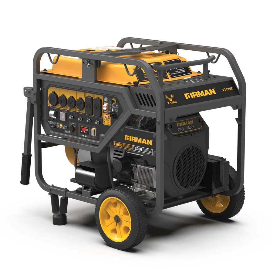 Firman P12002 Gasoline 12000W/15000W Portable Generator | Electric Start | 120/240V | CO Alert