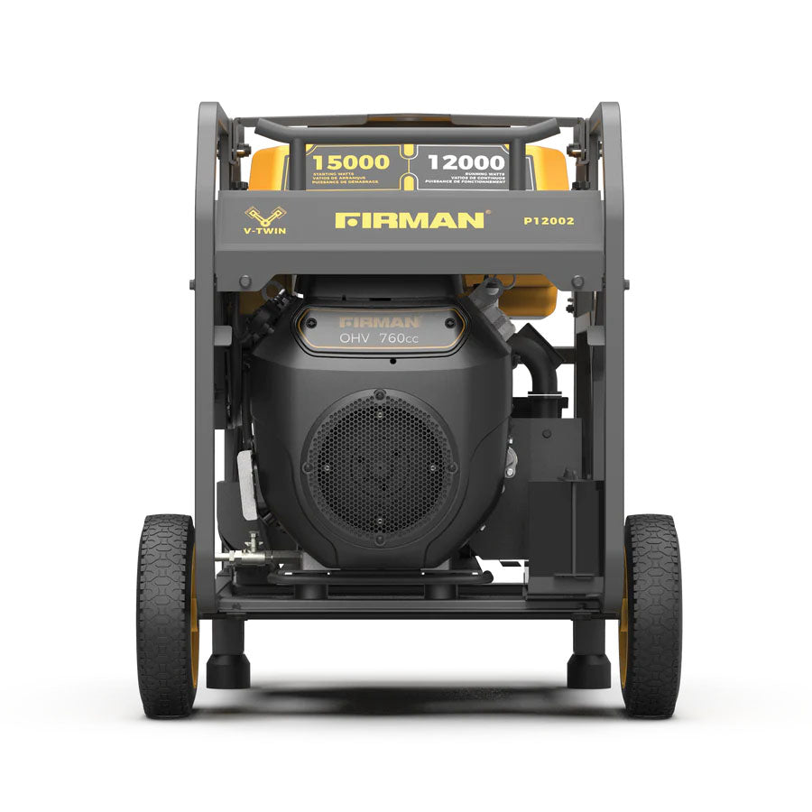 Firman P12002 Gasoline 12000W/15000W Portable Generator | Electric Start | 120/240V | CO Alert