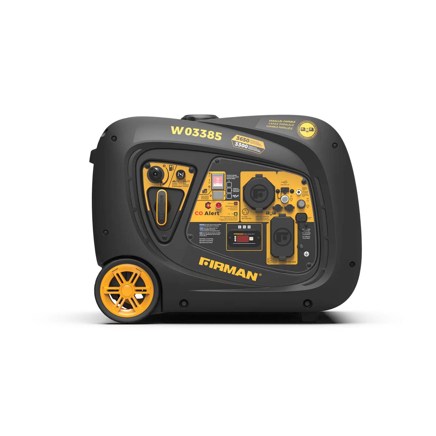 Firman W03385 Gasoline 3300W/3650W Inverter Portable Generator  | Electric Start | CO Alert