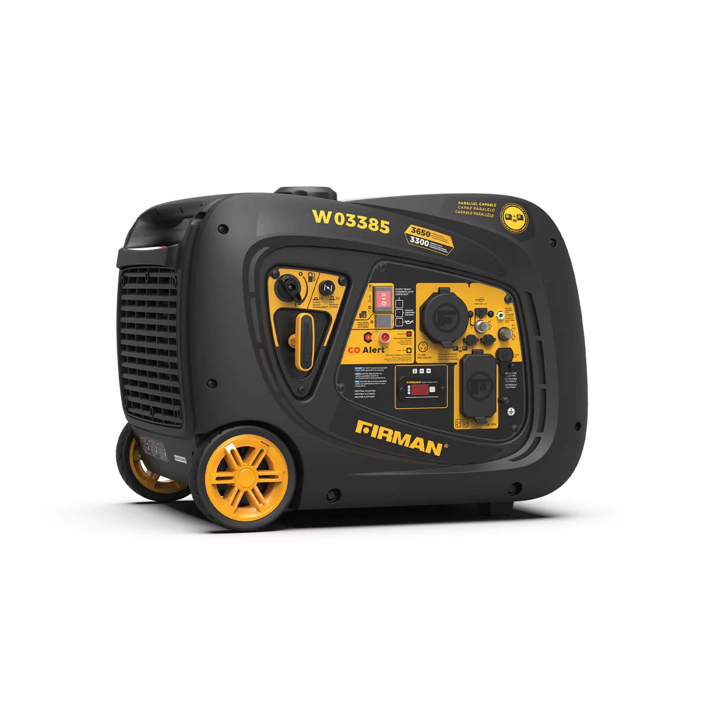 Firman W03385 Gasoline 3300W/3650W Inverter Portable Generator  | Electric Start | CO Alert