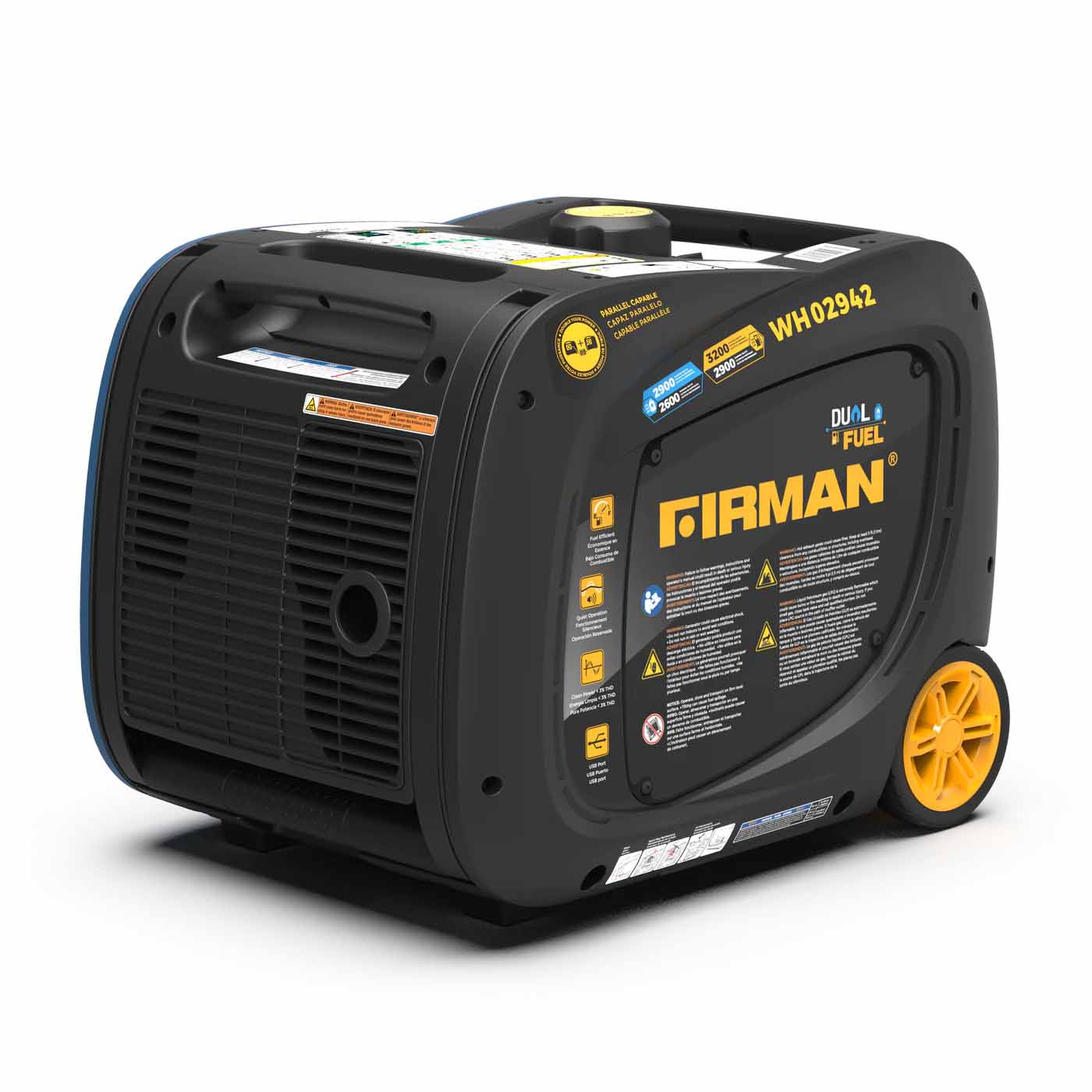 Firman WH02942 Dual Fuel 2900W/3200W Inverter Portable Generator | Electric Start