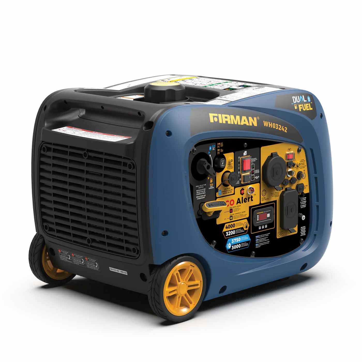 Firman WH03242 Dual Fuel 3200W/4000W Inverter Portable Generator | Electric Start | CO Alert