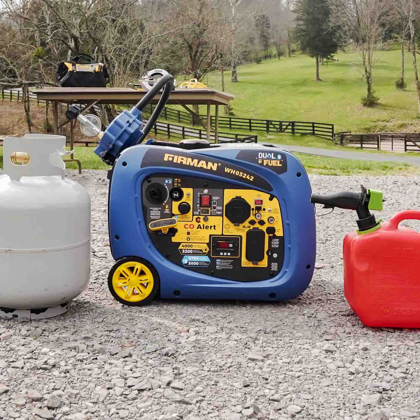 Firman WH03242 Dual Fuel 3200W/4000W Inverter Portable Generator | Electric Start | CO Alert
