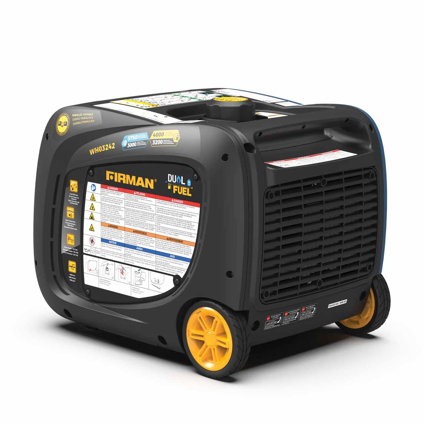 Firman WH03242 Dual Fuel 3200W/4000W Inverter Portable Generator | Electric Start | CO Alert