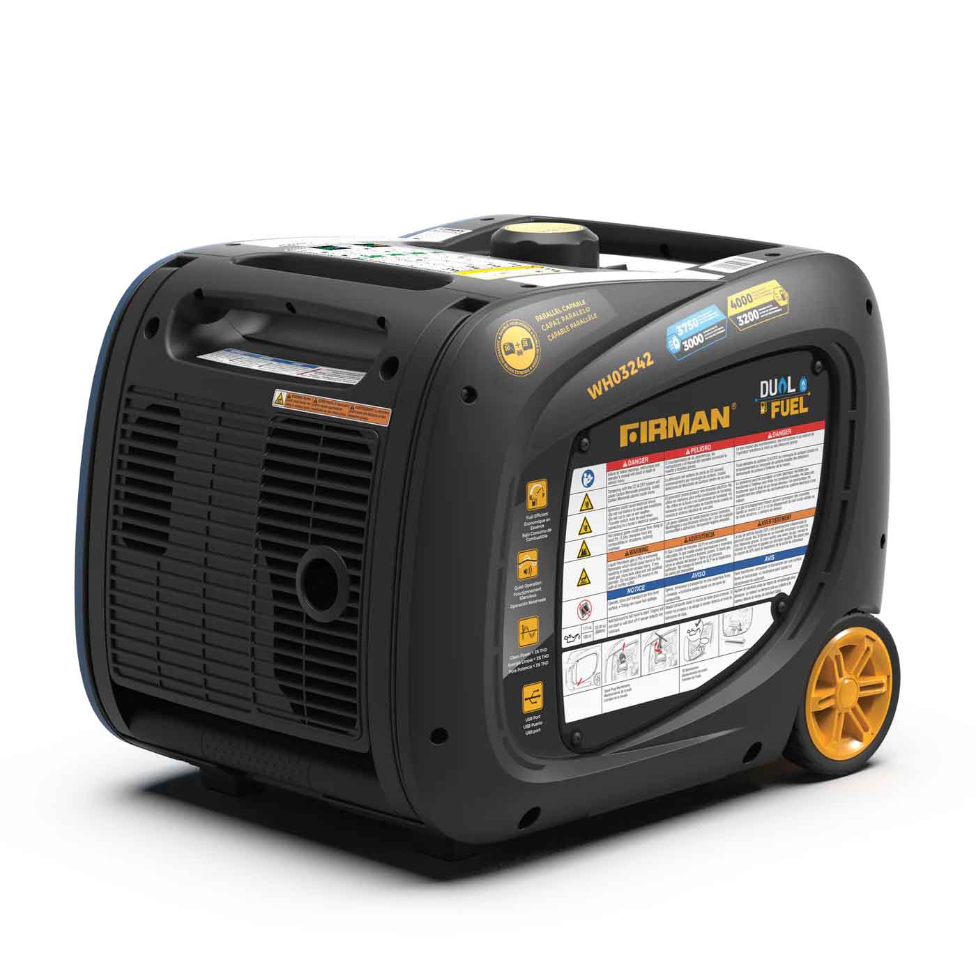 Firman WH03242 Dual Fuel 3200W/4000W Inverter Portable Generator | Electric Start | CO Alert