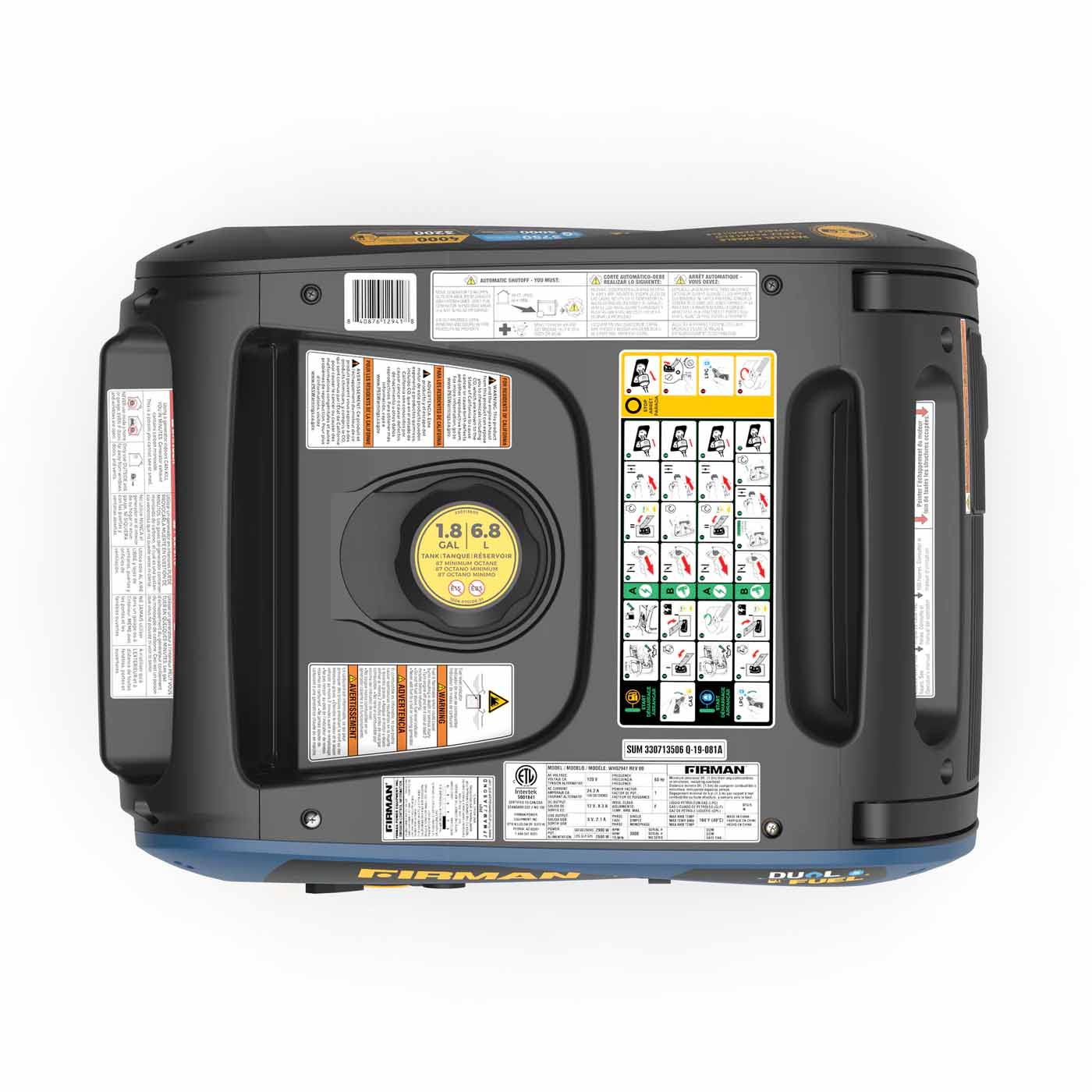 Firman WH03242 Dual Fuel 3200W/4000W Inverter Portable Generator | Electric Start | CO Alert
