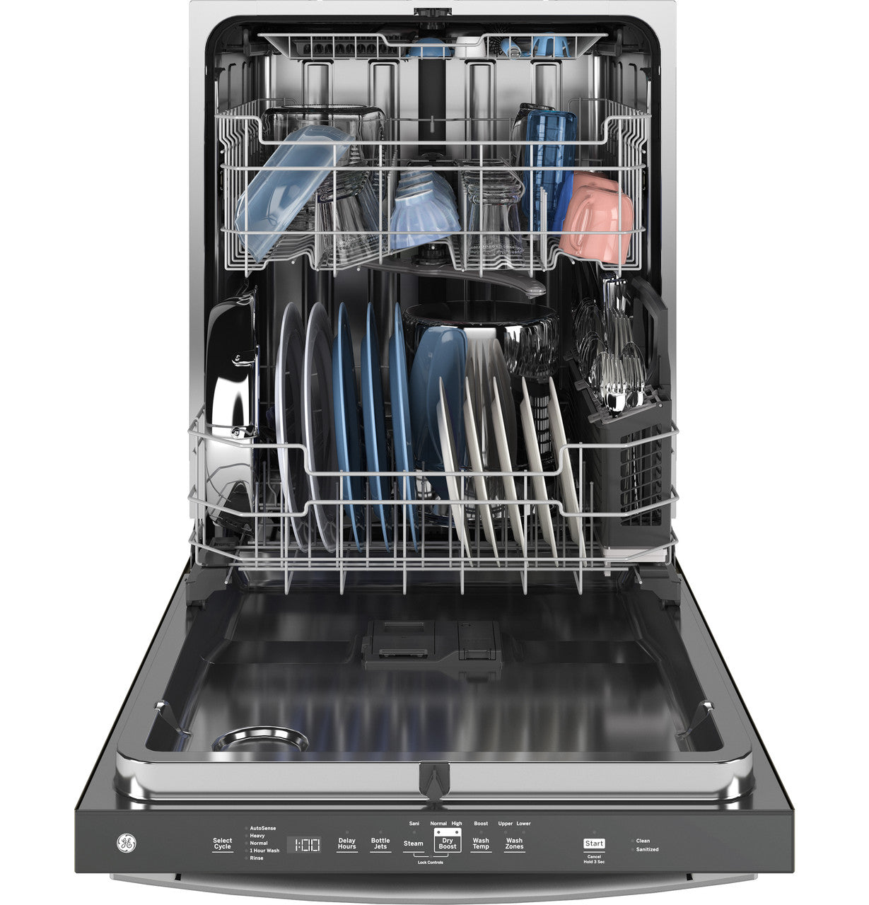 GE GE® ENERGY STAR® Top Control with Stainless Steel Interior Dishwasher with Sanitize Cycle