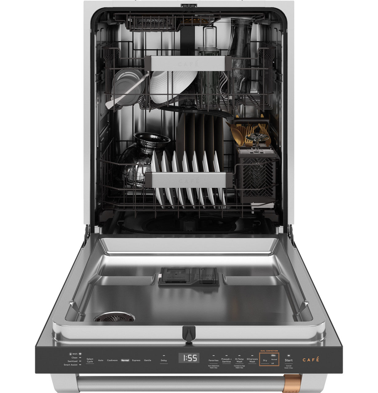 CAFÉ™ CustomFit ENERGY STAR Stainless Interior Smart Dishwasher with Ultra Wash Top Rack and Dual Convection Ultra Dry, LED Lights, 39 dBA