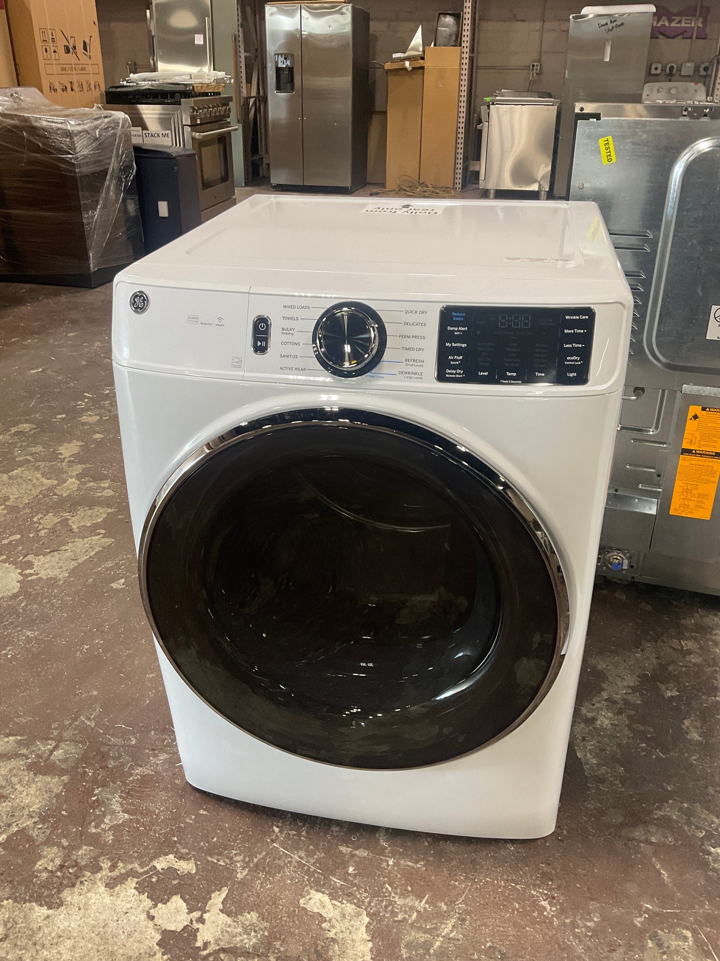 GE® ENERGY STAR® 7.8 cu. ft. Capacity Smart Front Load Electric Dryer with Steam and Sanitize Cycle
