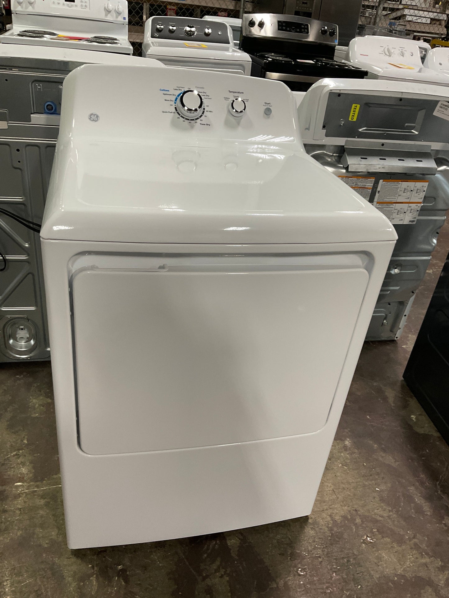 GE 6.2 cu. ft. Capacity Electric Dryer with Up To 120 ft. Venting and Shallow Depth