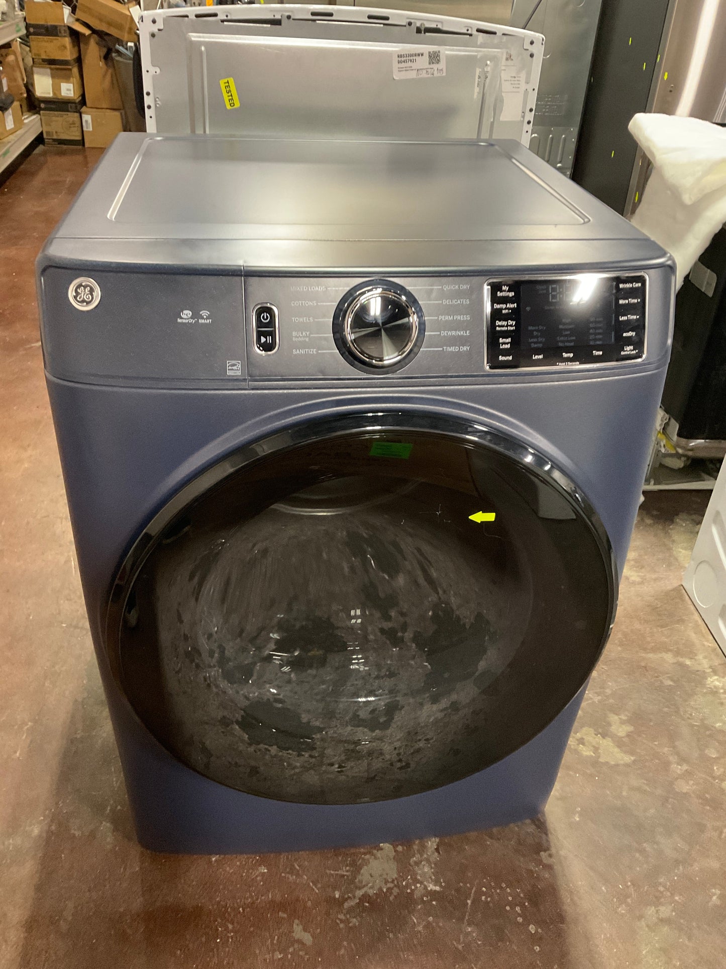 GE® ENERGY STAR® 7.8 cu. ft. Capacity Smart Front Load Electric Dryer with Sanitize Cycle
