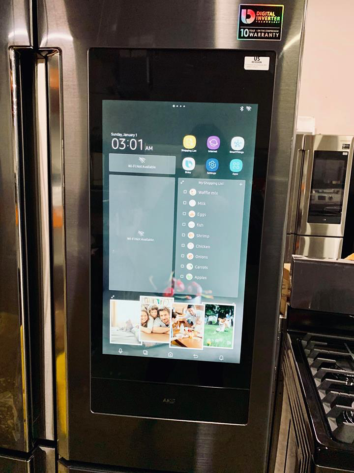 Samsung Flex 4 door Family Hub Refrigerator in Black stainless