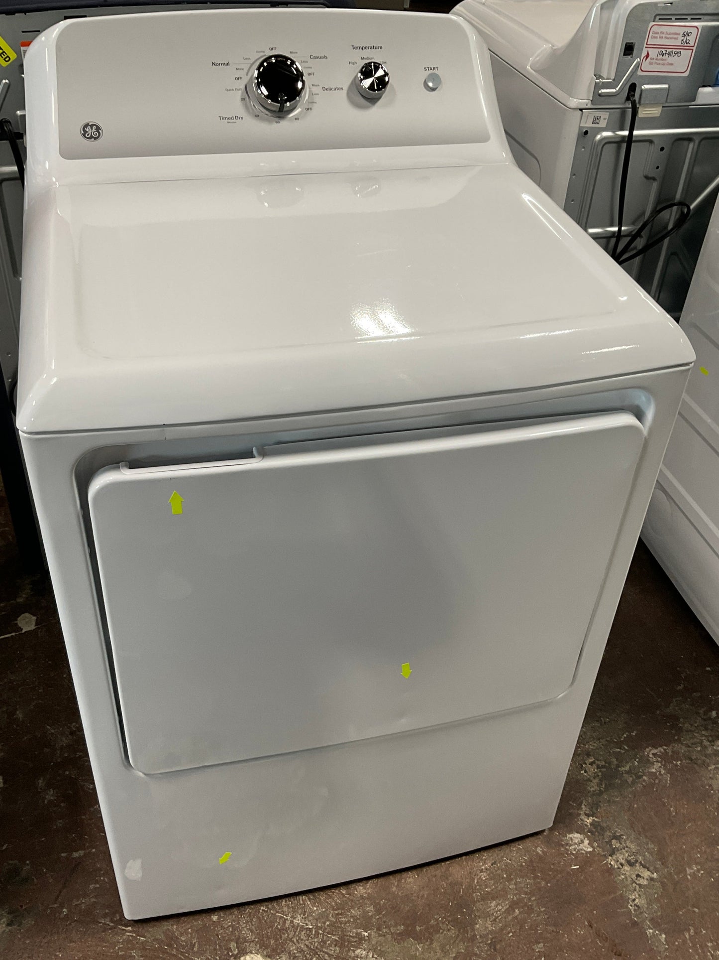 GE GE® 7.2 cu. ft. Capacity Electric Dryer with Up To 120 ft. Venting and Reversible Door