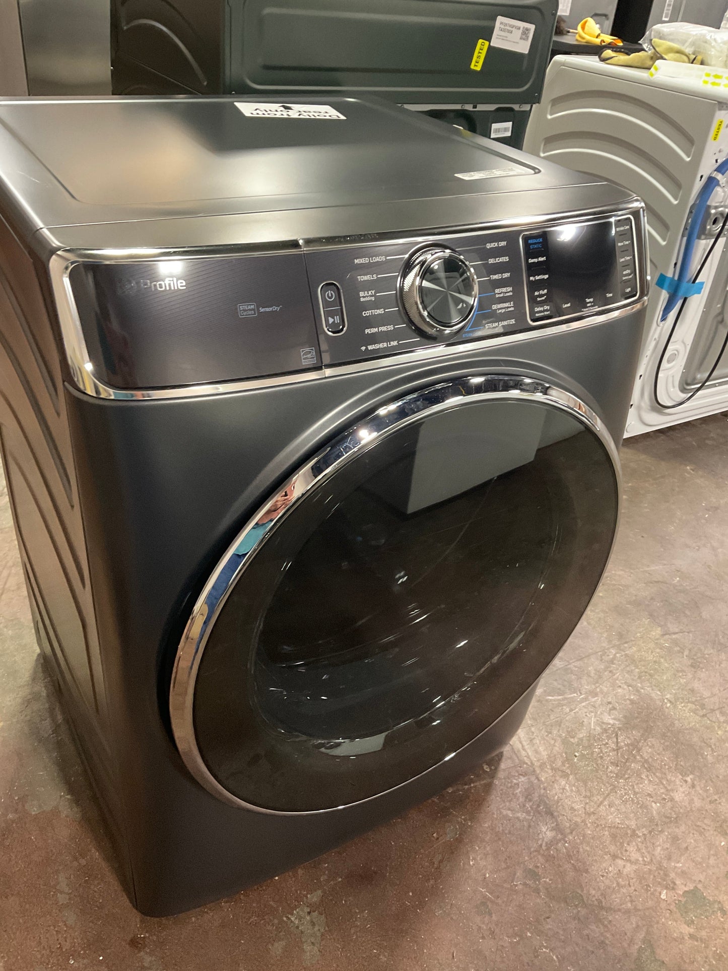 GE Profile™ ENERGY STAR® 7.8 cu. ft. Capacity Smart Front Load Electric Dryer with Steam and Sanitize Cycle