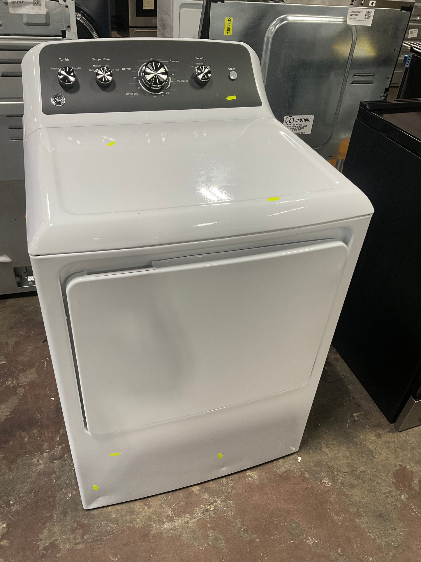 GE GE® 7.2 cu. ft. Capacity Electric Dryer with Up To 120 ft. Venting and Extended Tumble