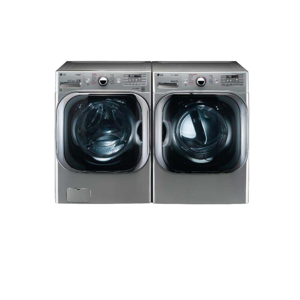 LG LARGE CAPACITY WASHER AND DRYER SET in Graphite Steel