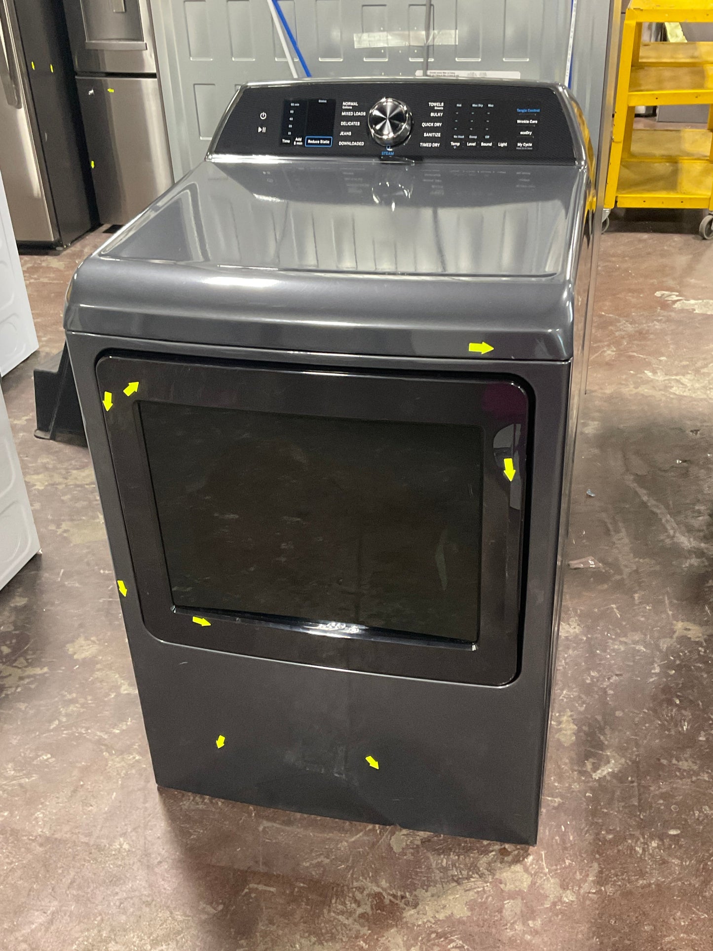 GE Profile™ ENERGY STAR® 7.4 cu. ft. Capacity Smart aluminized alloy drum Electric Dryer with Sanitize Cycle and Sensor Dry
