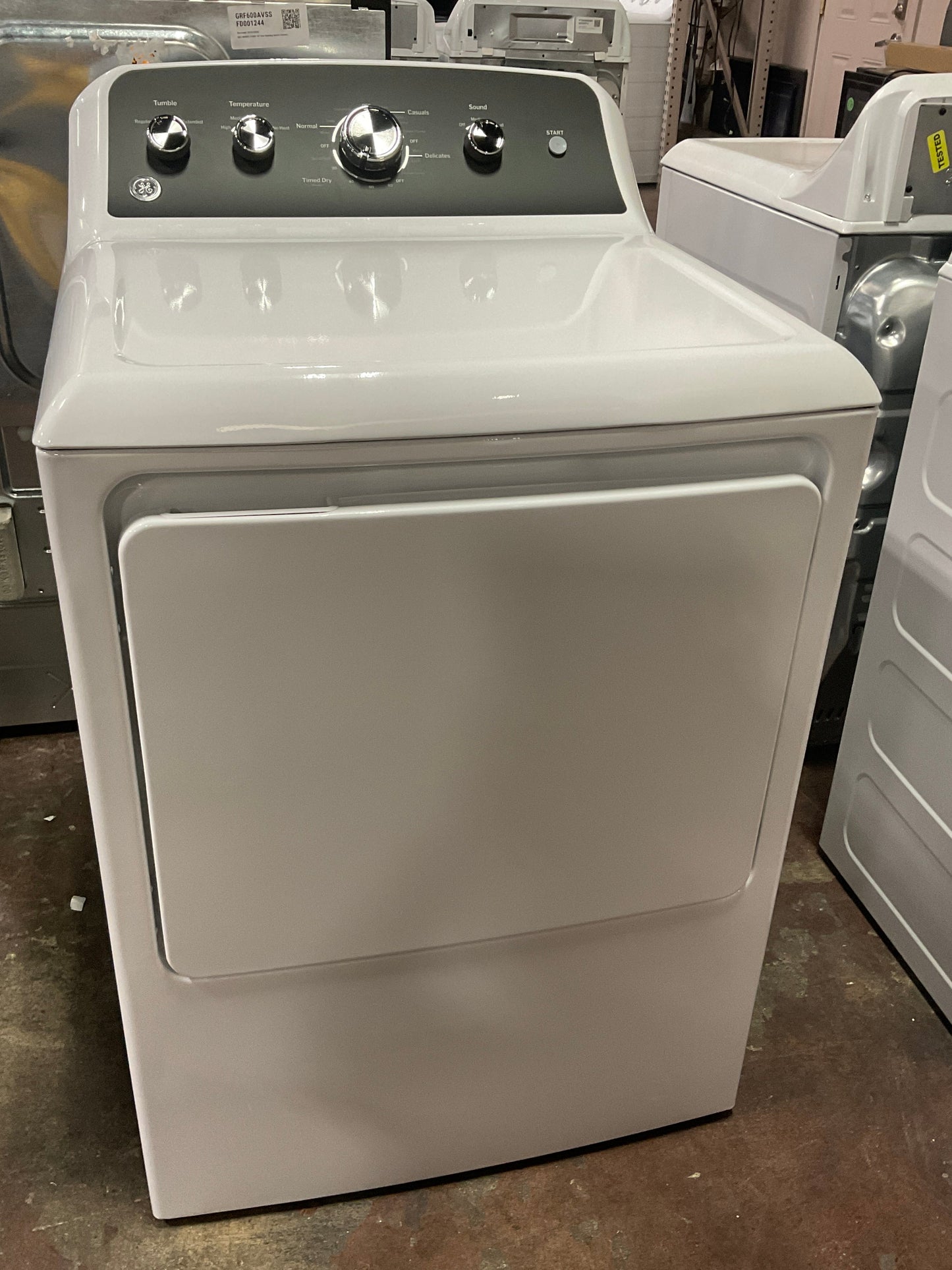 GE® 7.2 cu. ft. Capacity Gas Dryer with Up To 120 ft. Venting and Extended Tumble