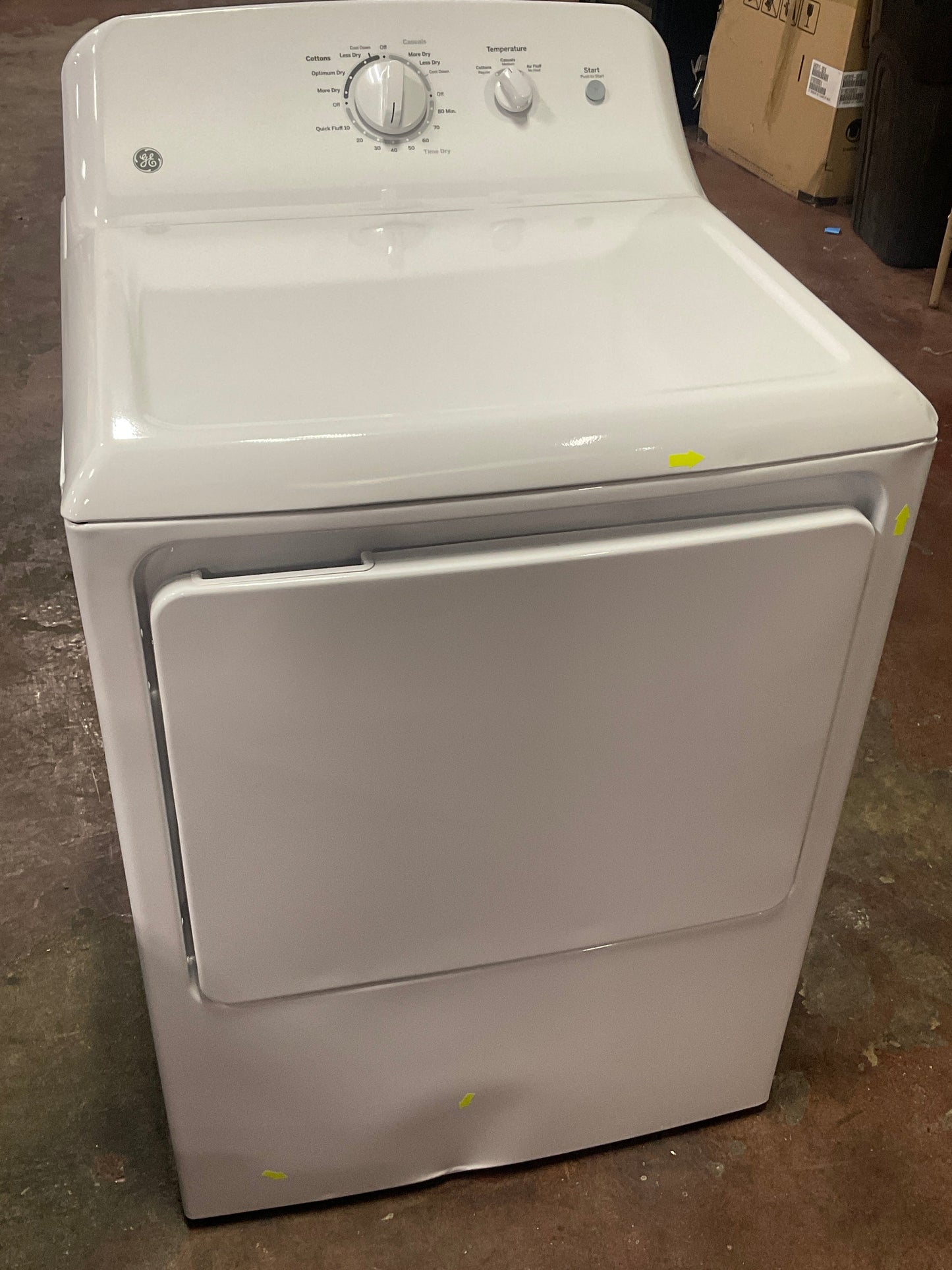 GE 6.2 cu. ft. Capacity Electric Dryer with Up To 120 ft. Venting and Shallow Depth