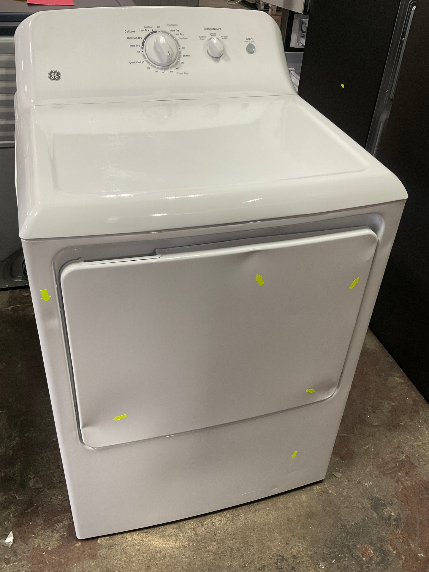 GE 6.2 cu. ft. Capacity Electric Dryer with Up To 120 ft. Venting and Shallow Depth