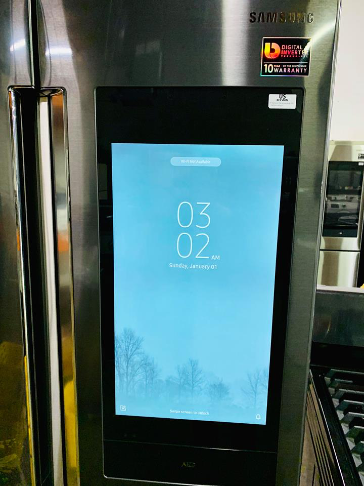 Samsung Flex 4 door Family Hub Refrigerator in Black stainless